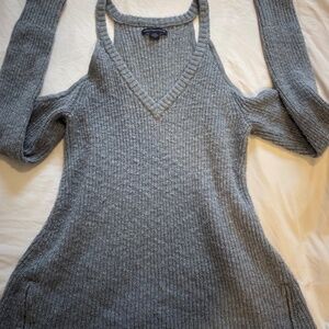 American eagle grey off the shoulder sweater